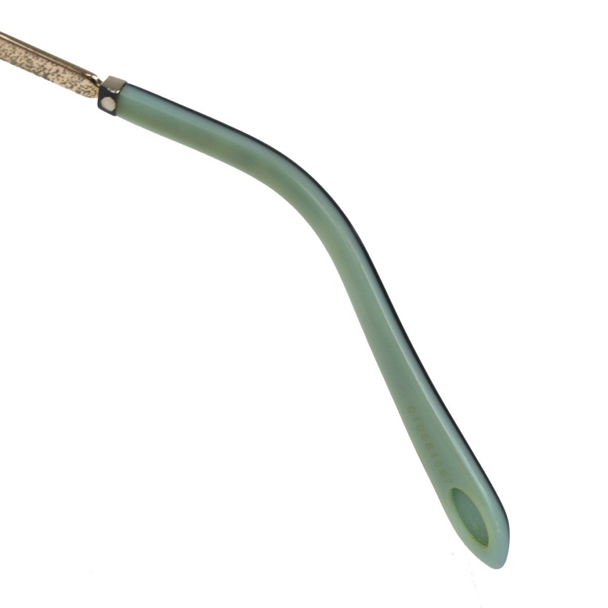 TIFFANY&CO. 1837 Reading Glasses Eye Wear Metal Plastic Gold Blue 07CA414
