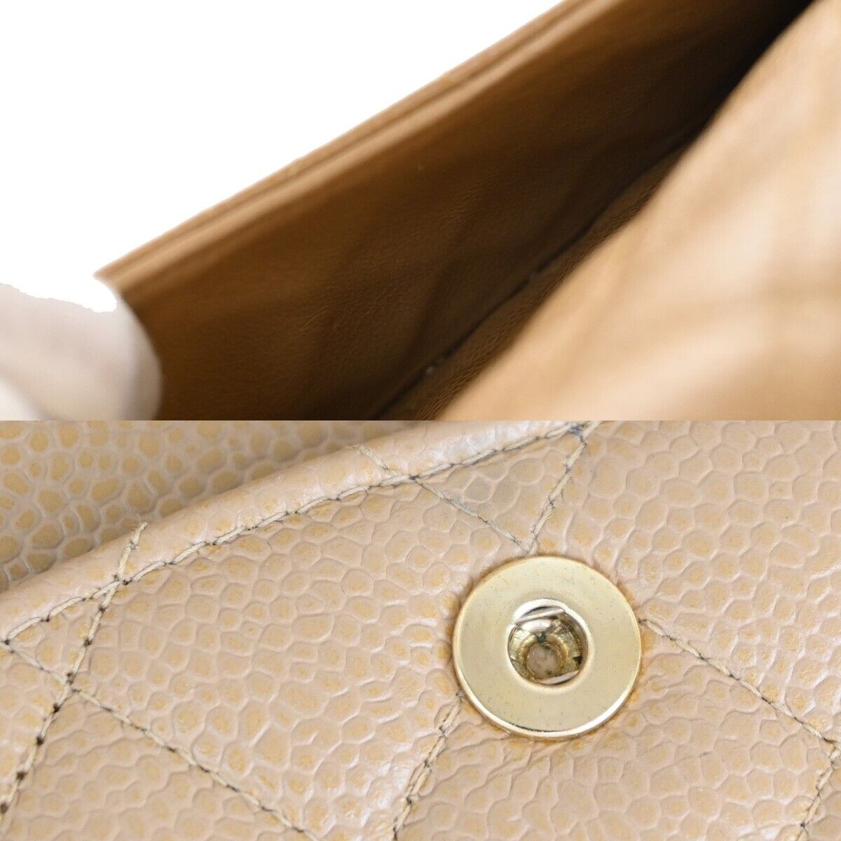 CHANEL CC Matelasse 25 Double Flap Chain Shoulder Bag Caviar Leather 239RJ661