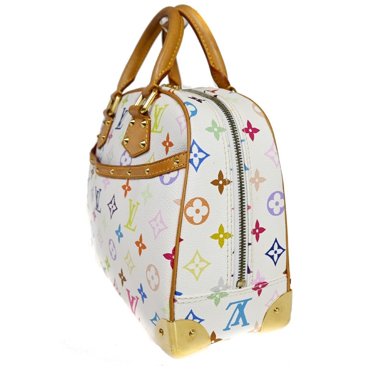 LOUIS VUITTON Trouville Hand Bag Monogram Multi Leather White M92663 40EA297