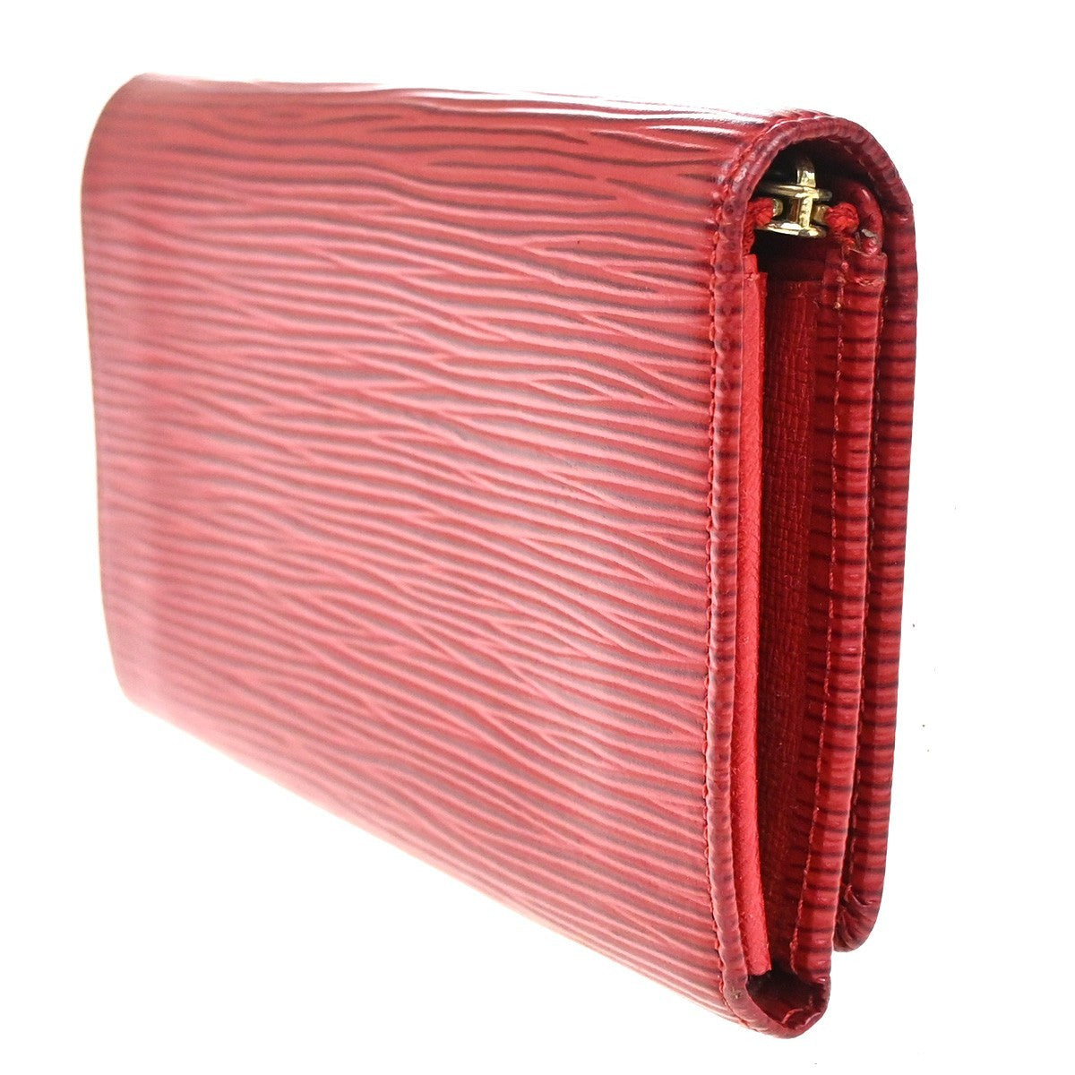 LOUIS VUITTON Porte Monnaie Billets Tresor Wallet Epi Leather Red M63507 07KC259