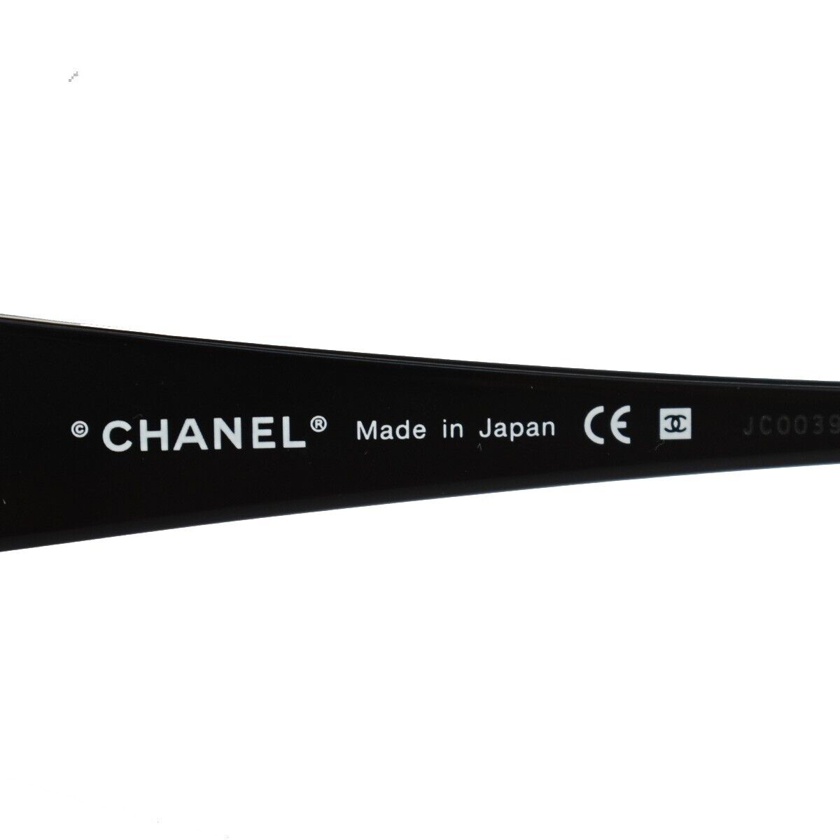 CHANEL CC Logo Rhinestone Glasses Eye Wear Plastic Black Gold Japan ACC 60GA716