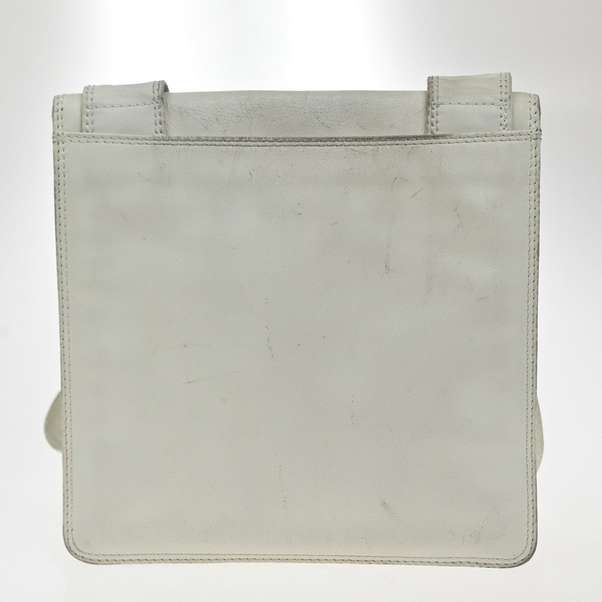CHANEL CC Mini Crossbody Shoulder Bag Leather White Vintage 83RF757