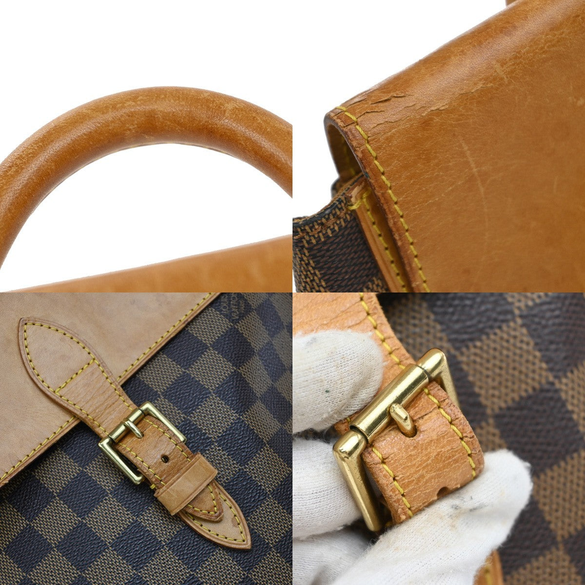 LOUIS VUITTON Logo Arlequin Backpack Bag Damier Ebene Brown N99038 16KP121