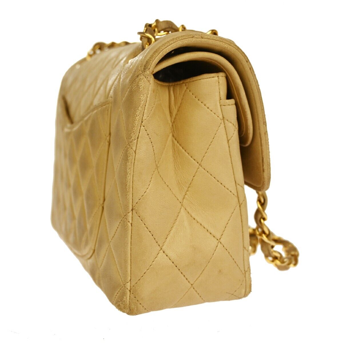 CHANEL CC Double Flap Paris Matelasse 23 Chain Shoulder Bag Leather BE 361RH385