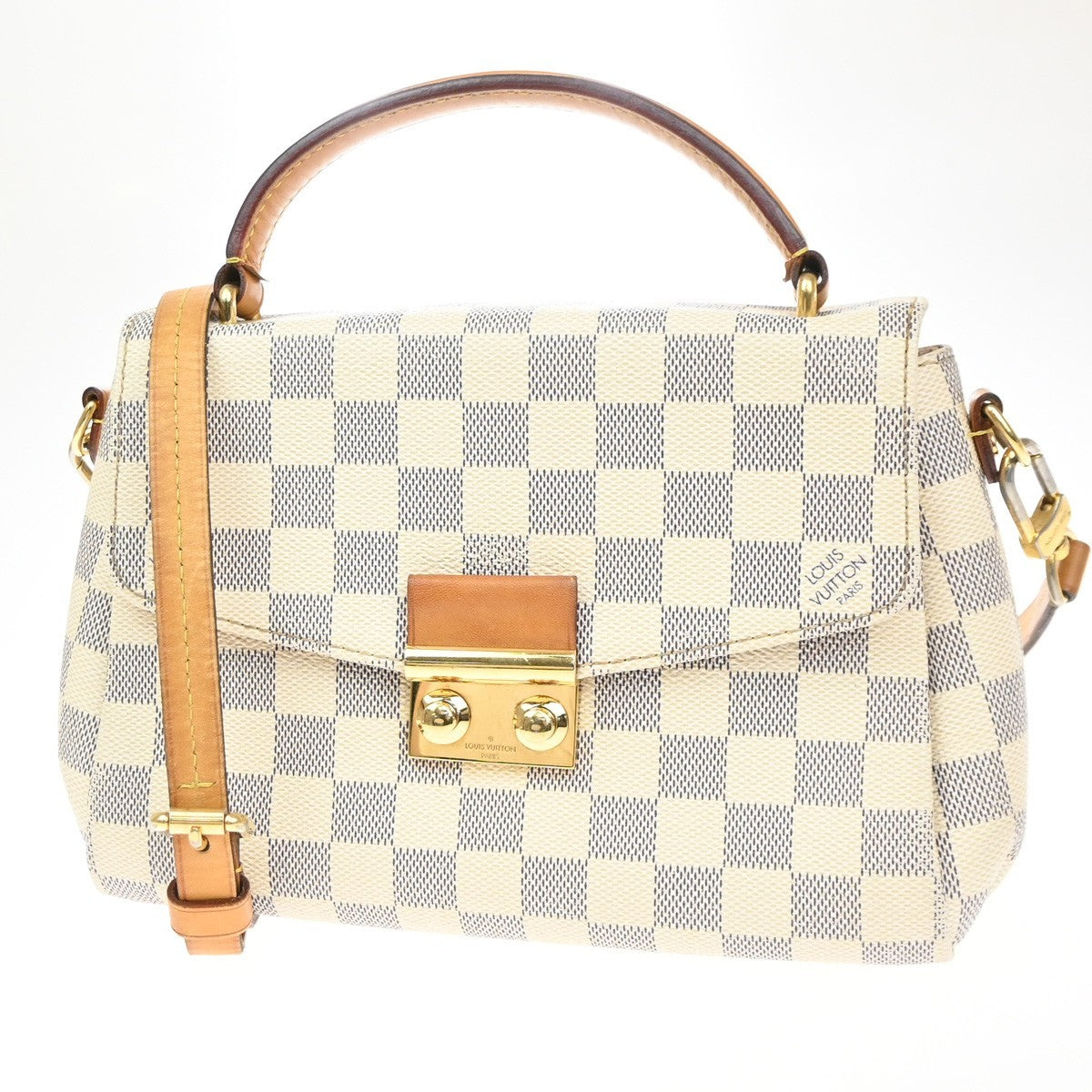 LOUIS VUITTON LV Croisette Shoulder Bag Damier Azur Leather N41581 23CB063