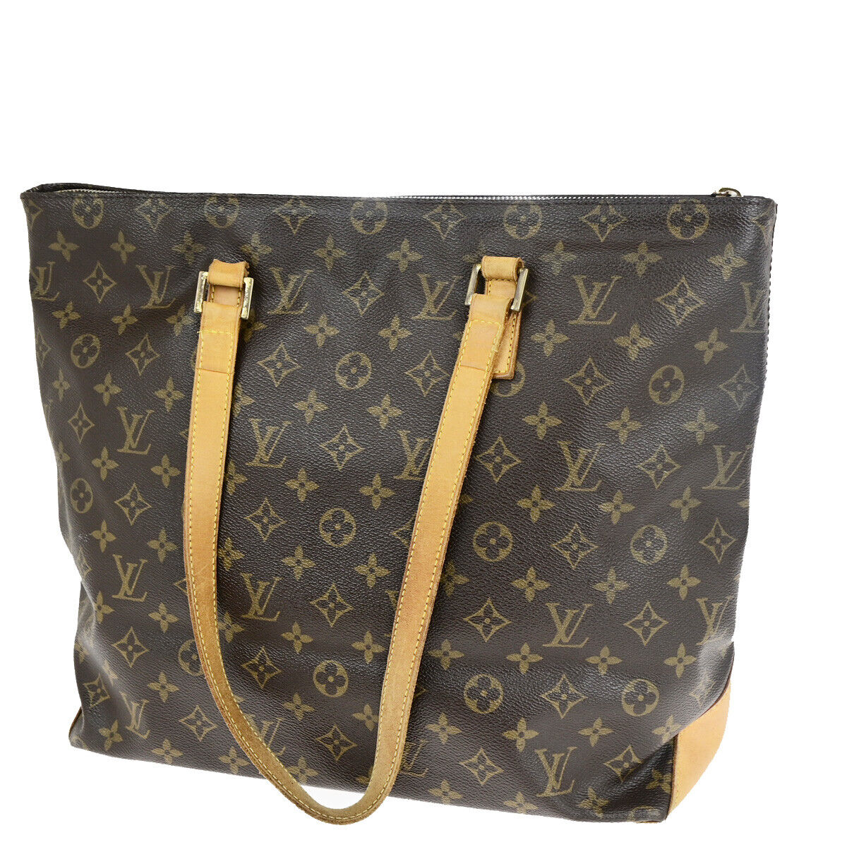 LOUIS VUITTON Cabas Mezzo Shoulder Bag Monogram Leather Brown M51151 34YG515