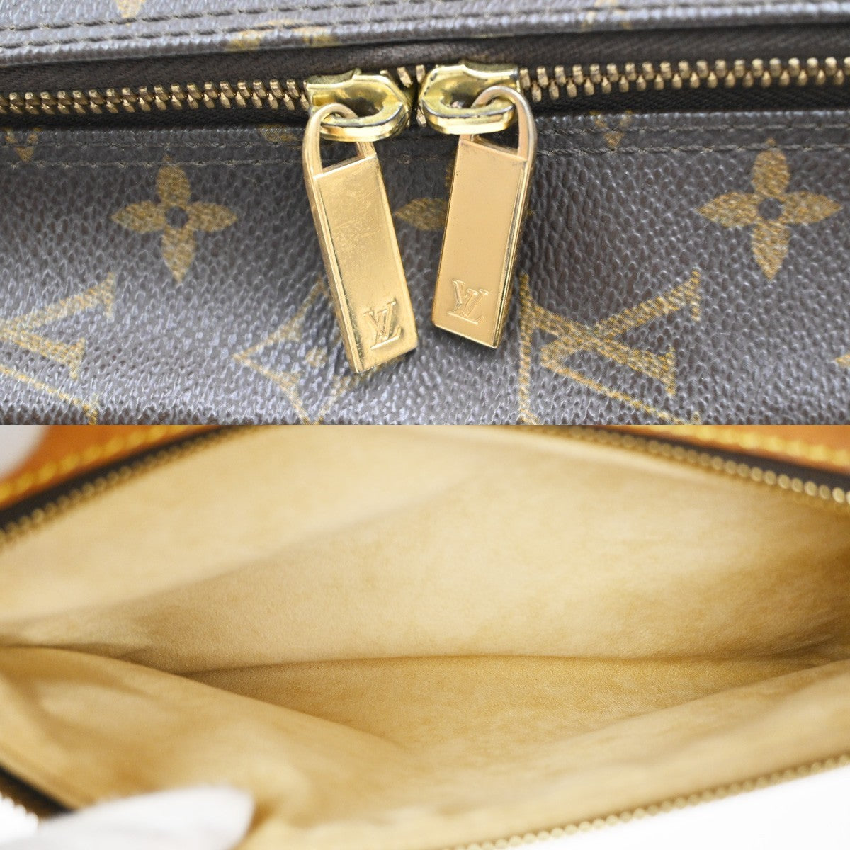 LOUIS VUITTON LV Logo Cite GM Shoulder Bag Monogram Leather Brown M51181 11AA077