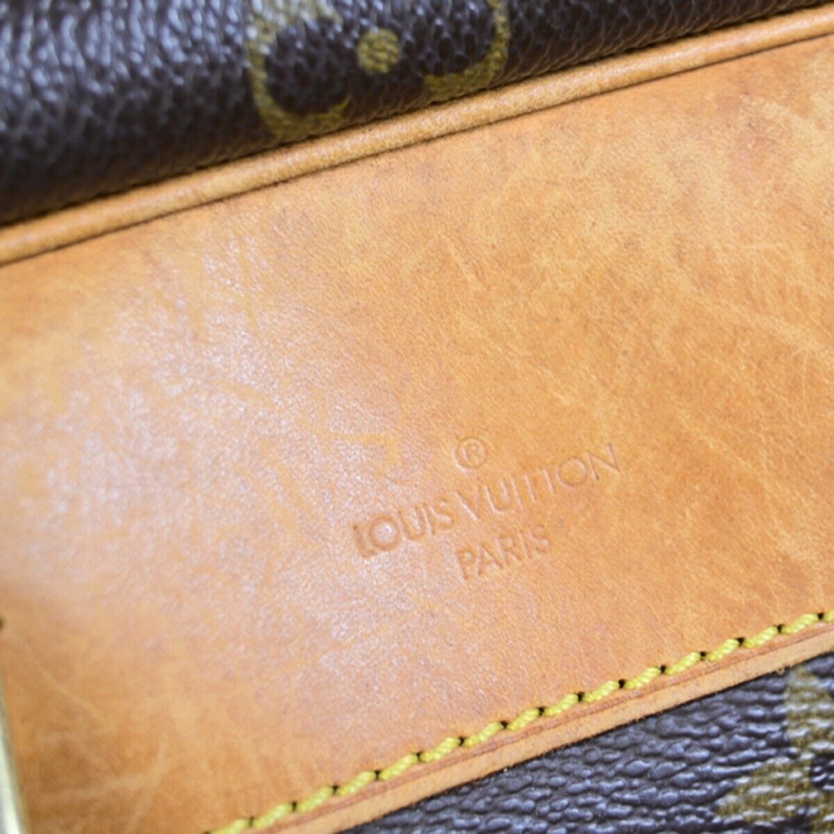 LOUIS VUITTON LV Logo Deauville Hand Bag Monogram Leather Brown M47270 32FB018