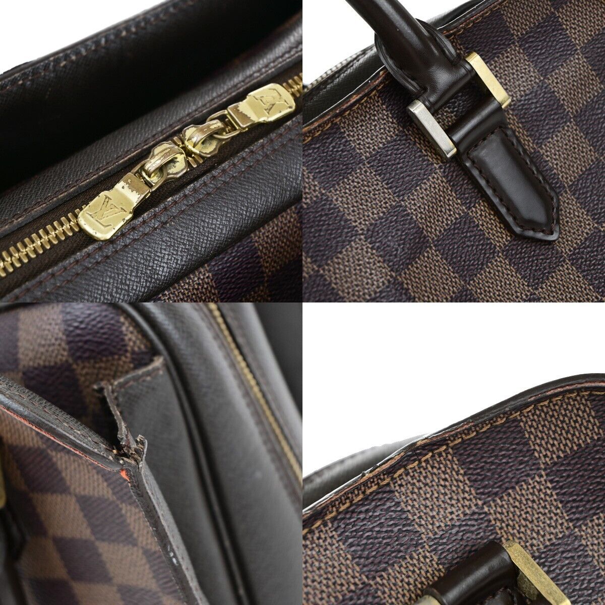 LOUIS VUITTON Triana Hand Bag Damier Ebene Leather Brown France N51155 35EB139