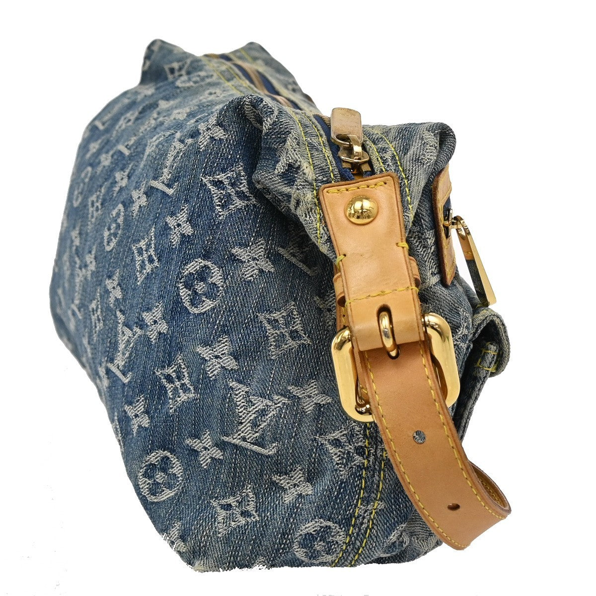 LOUIS VUITTON Buggy PM Shoulder Bag Monogram Denim Leather Blue M95049 49KB529
