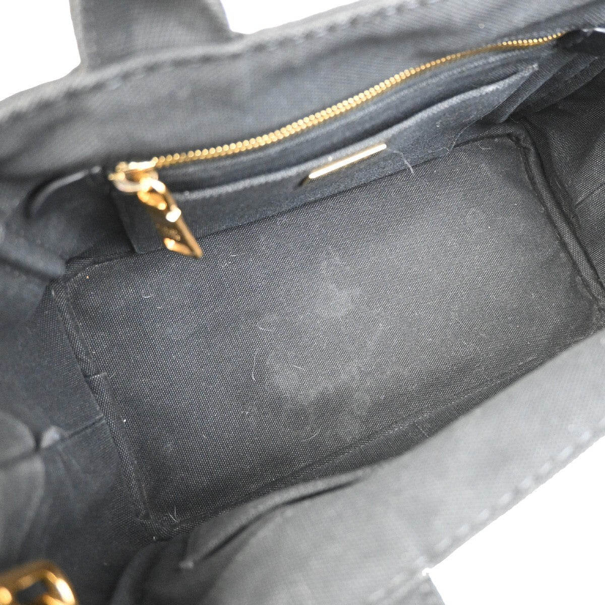 PRADA Logo Canapa 2Way Shoulder Hand Bag Canvas Leather Black GHW Italy 77EE255