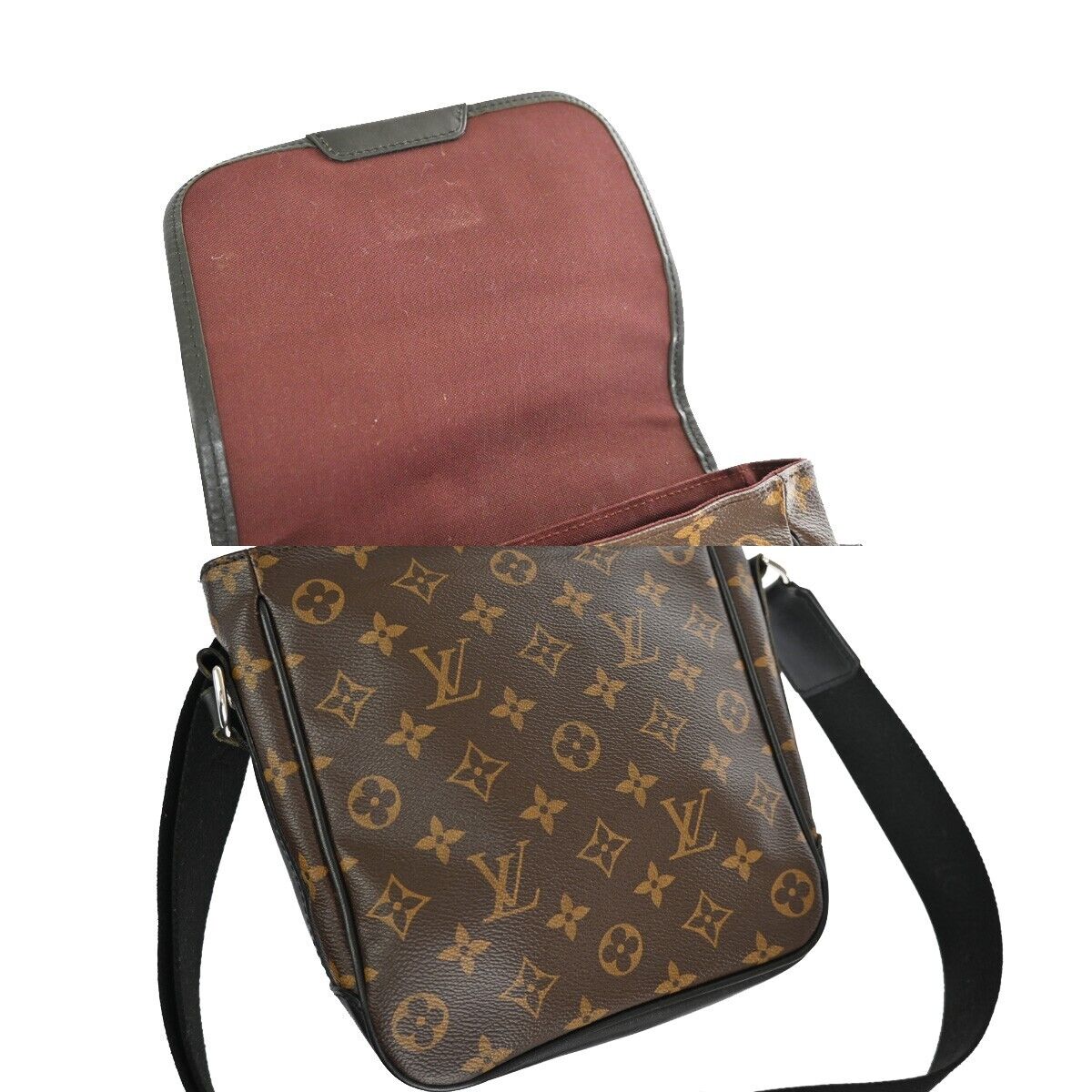 LOUIS VUITTON Bass PM Shoulder Bag Monogram Macassar Brown Black M56717 98YD576