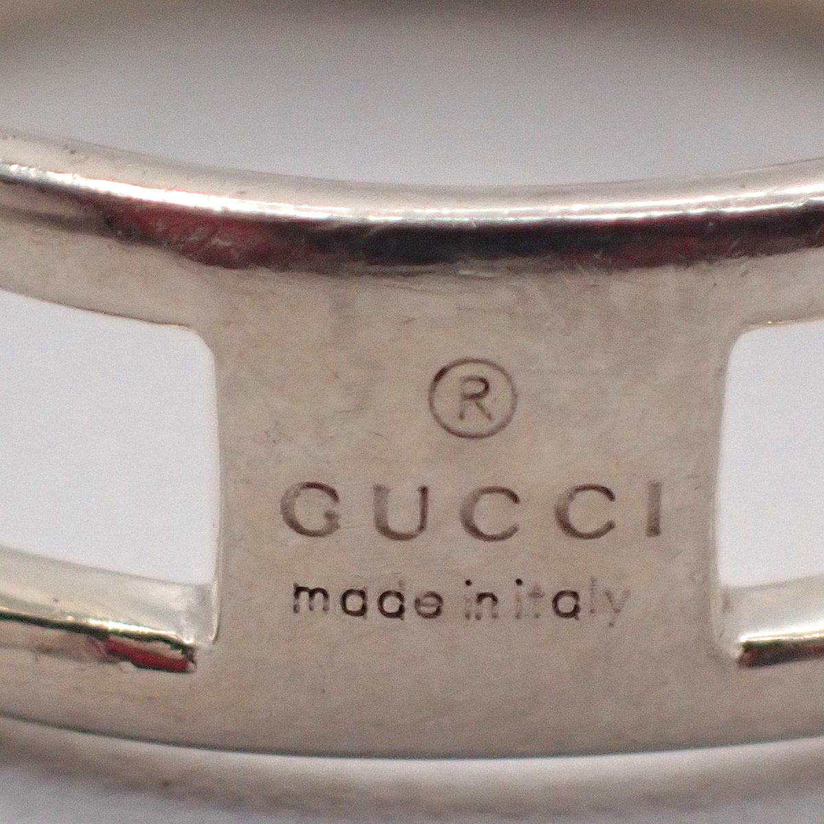 GUCCI Interlocking G Logo Ring Silver 925 Size JP14 US7 Italy Accessory 60KC874