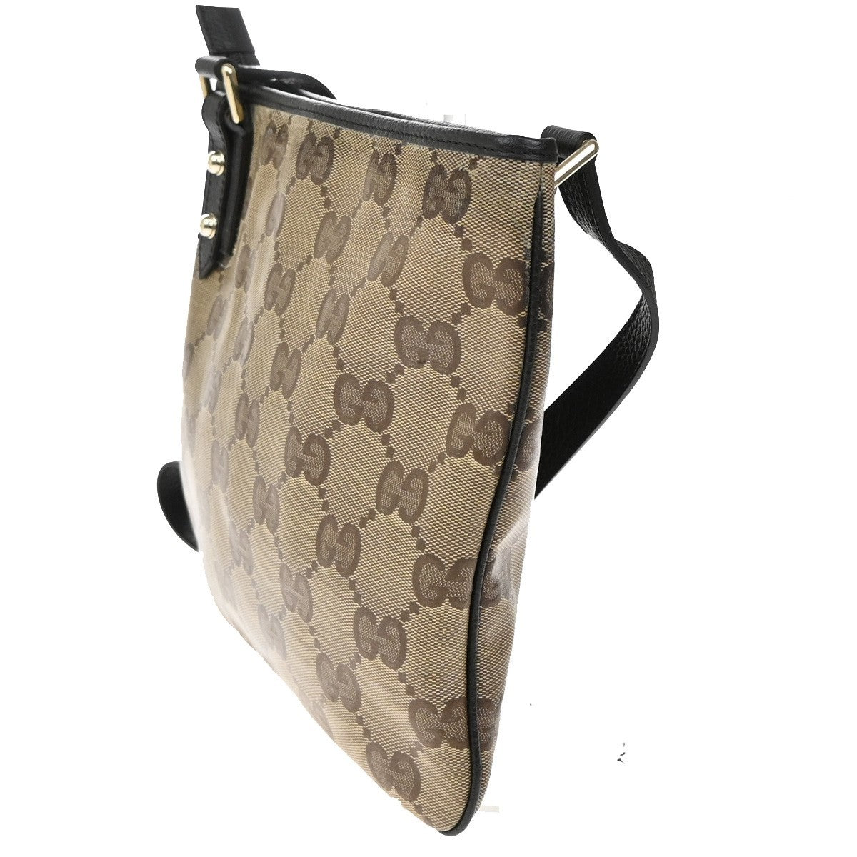 GUCCI Logo GG Pattern Crossbody Shoulder Bag Coating Canvas Leather BN 80KB482