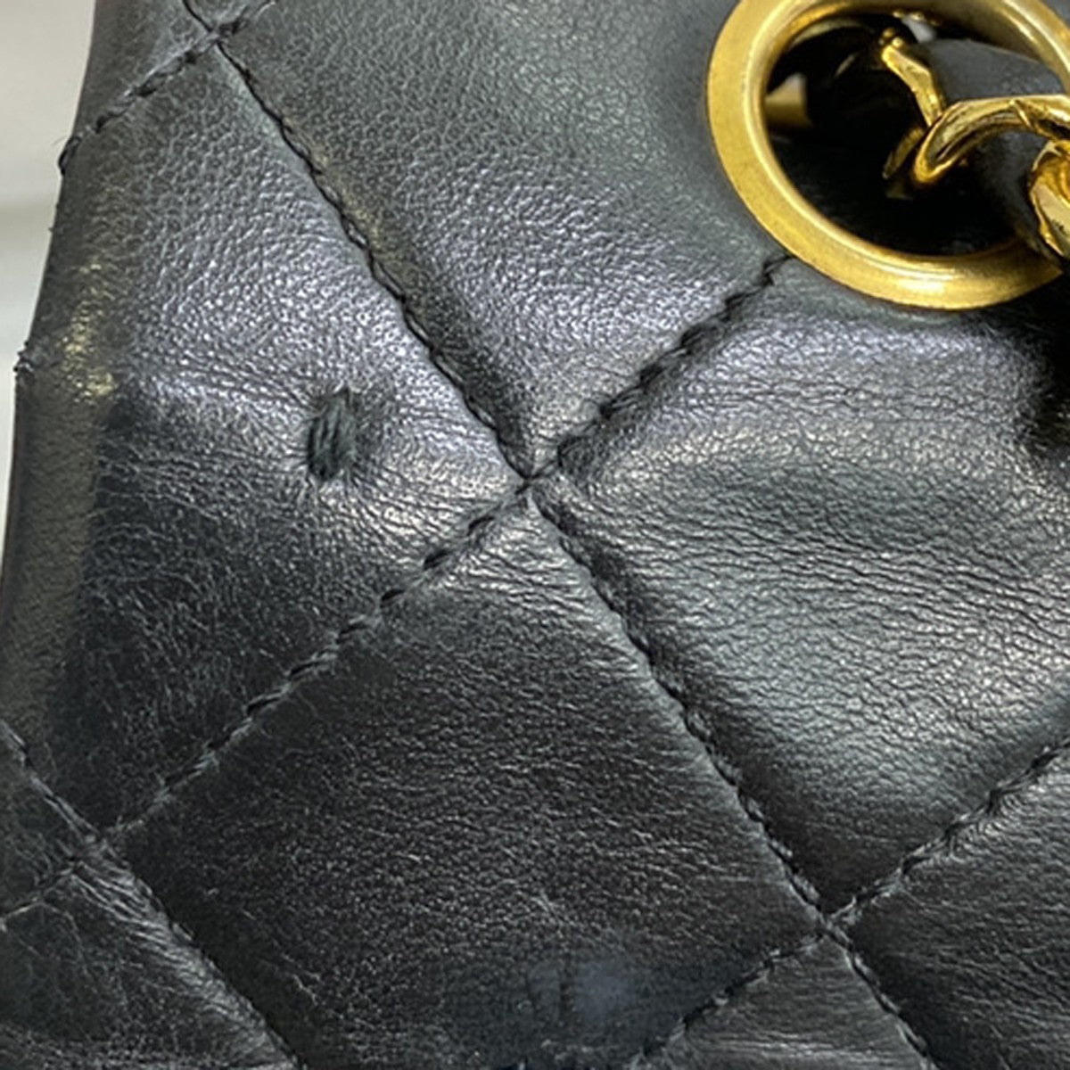 CHANEL CC Matelasse 25 Double Flap Chain Shoulder Bag Leather Black GHW 356RL110