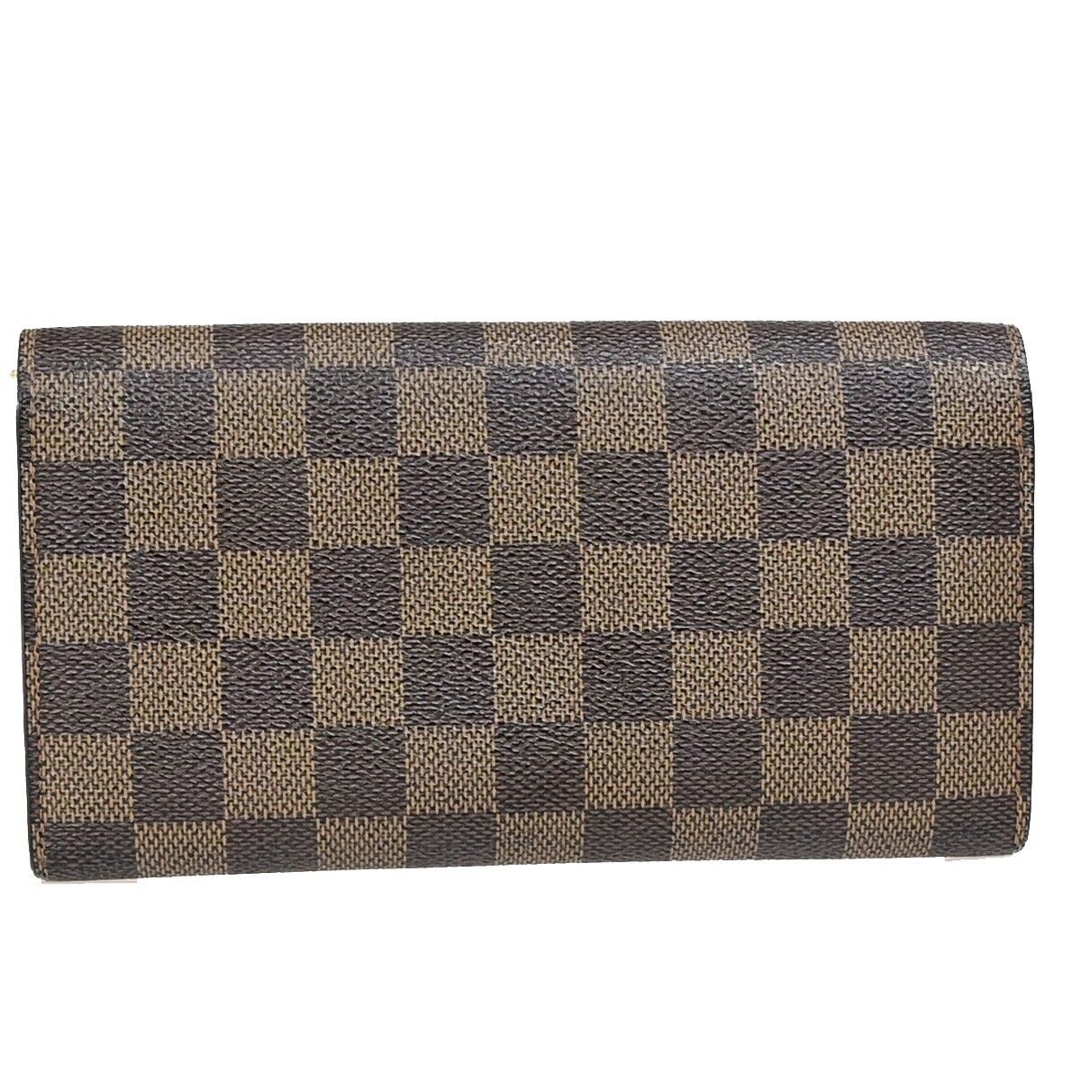 LOUIS VUITTON Credit Long Bifold Wallet Damier Leather Brown N61724 05EB294