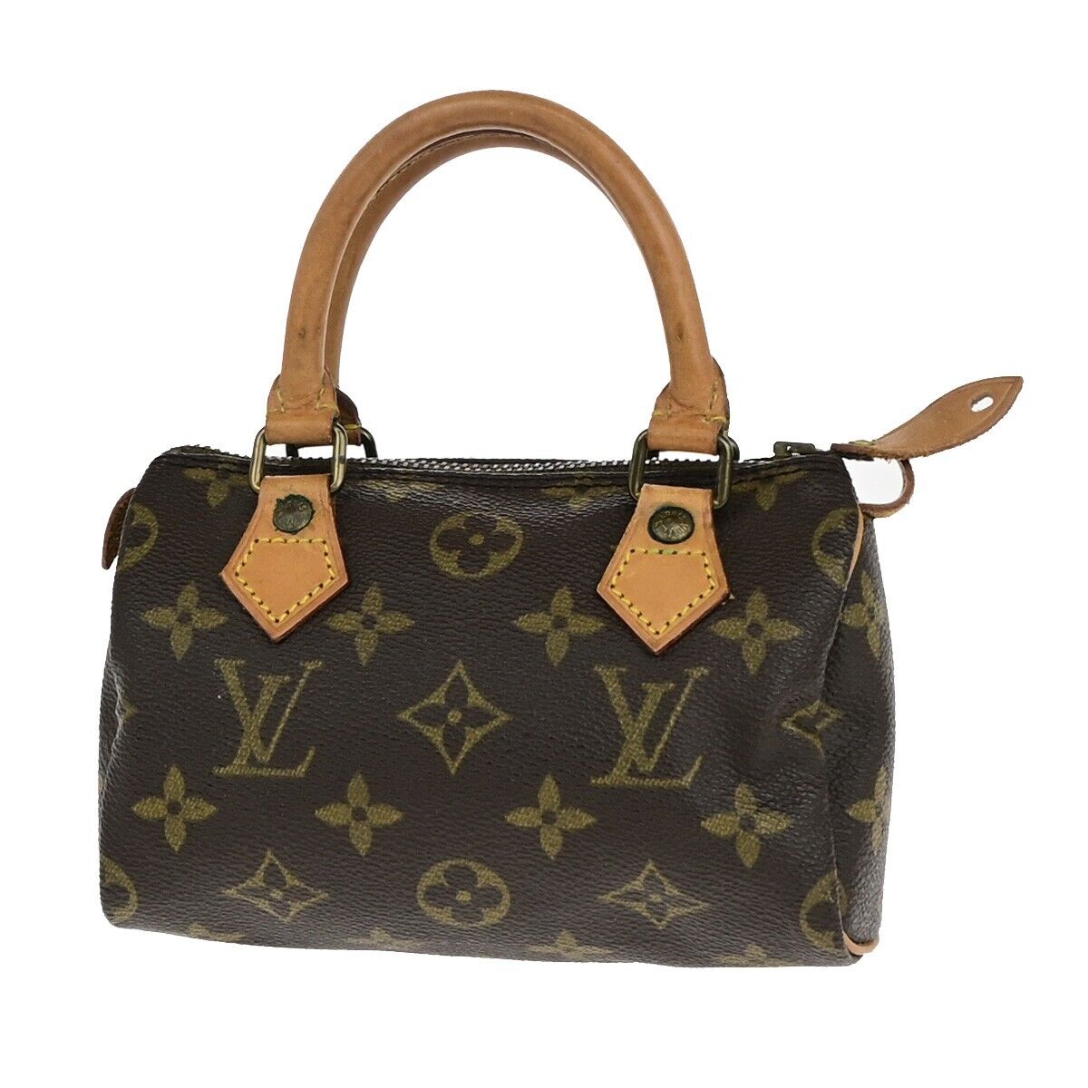 LOUIS VUITTON Mini Speedy Hand Bag Monogram Leather Brown France M41534 79EC996