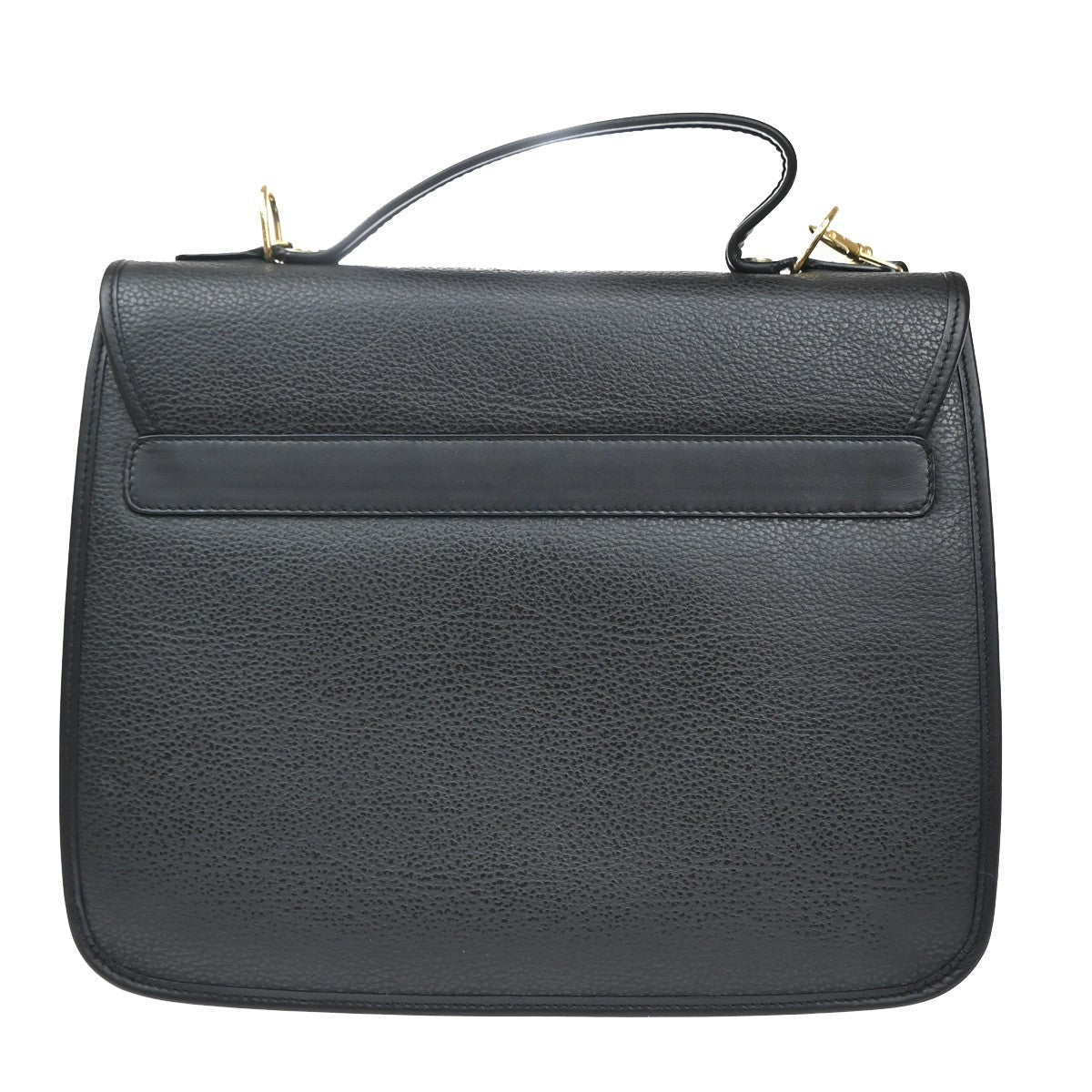 GUCCI Logo 2Way Shoulder Hand Bag Leather Black GHW Italy 12YJ154