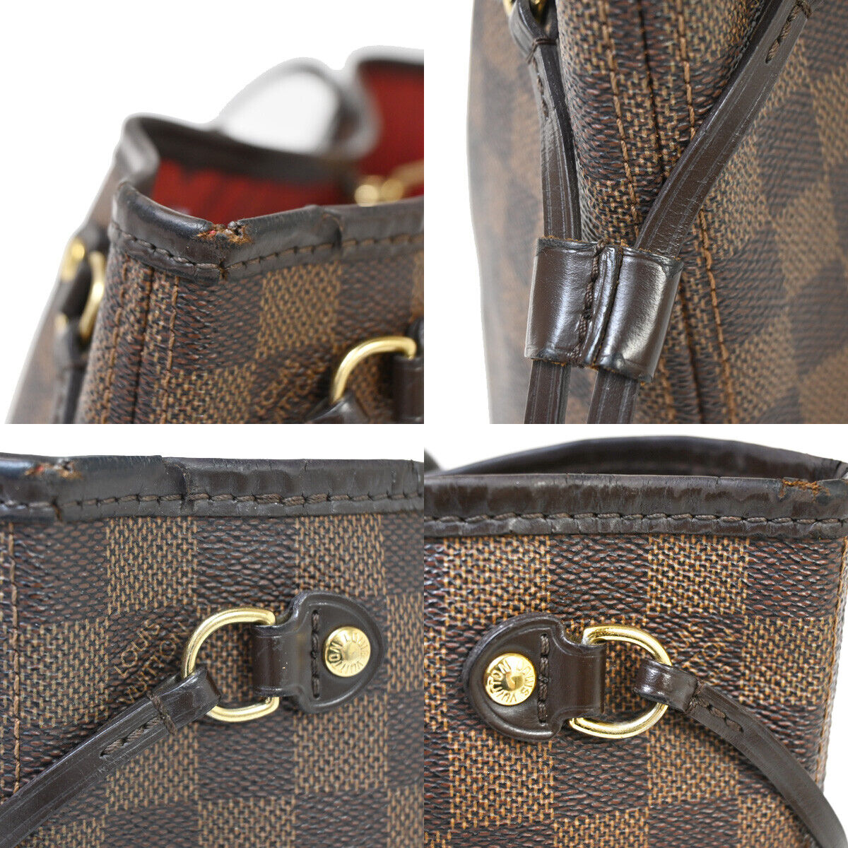 LOUIS VUITTON Neverfull PM Shoulder Tote Bag Damier Leather Brown N51109 18YE343