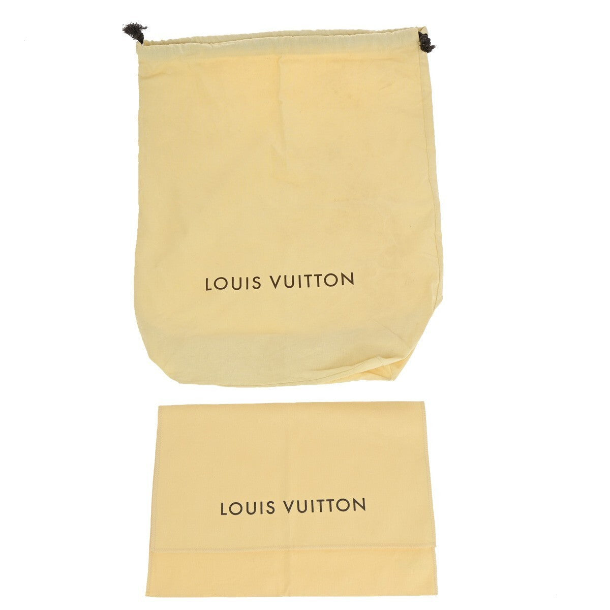 LOUIS VUITTON Logo 10 Set Dust Bag Drawstring Canvas Cotton Beige Brown 07KB119
