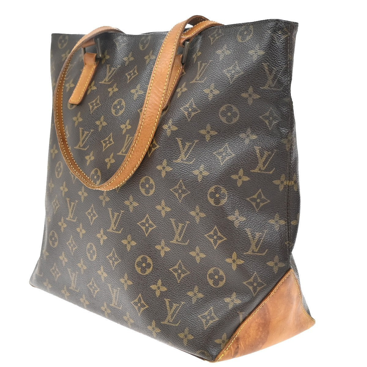 LOUIS VUITTON Cabas Mezzo Shoulder Bag Monogram Leather Brown M51151 34EG306