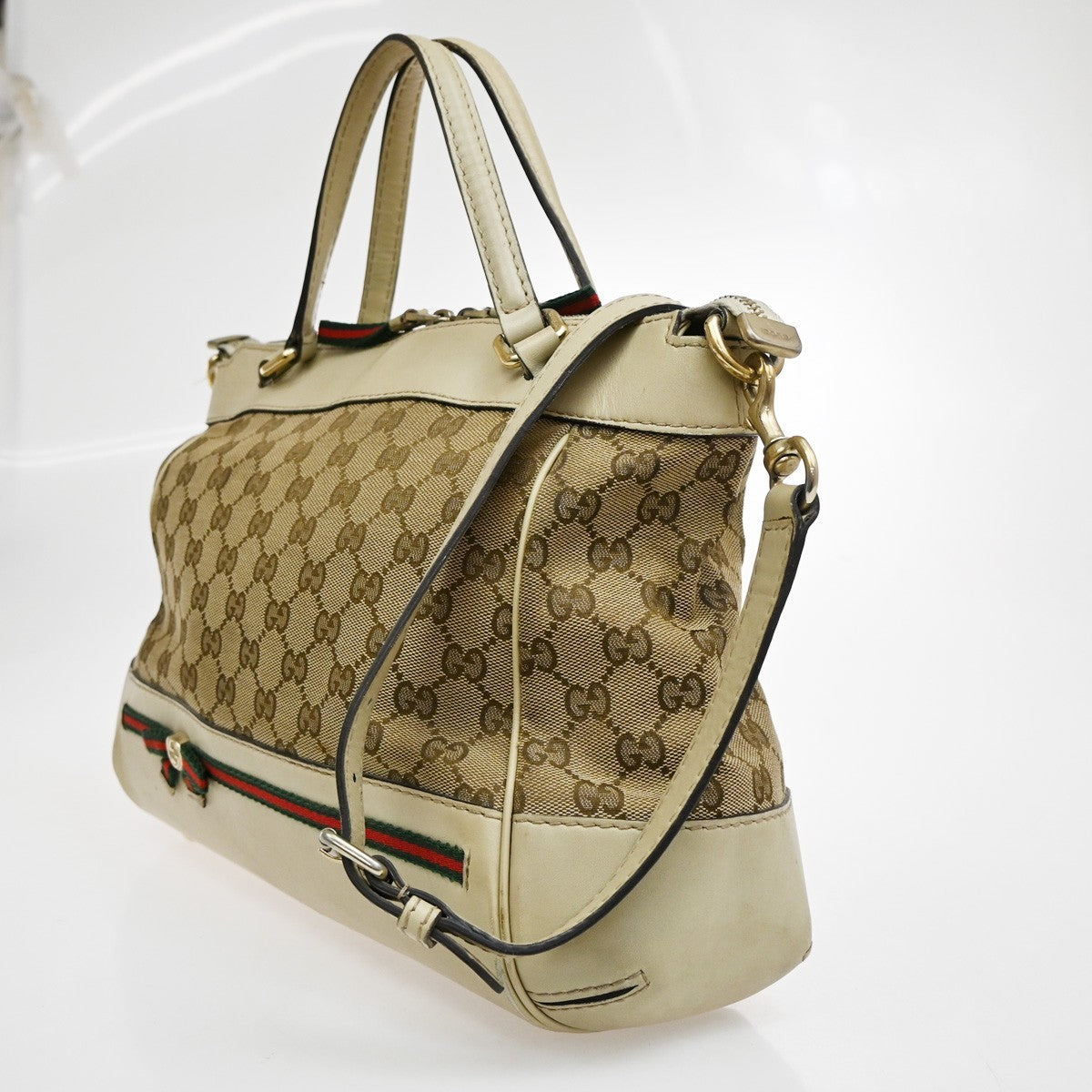 GUCCI Sherry GG Pattern 2way Shoulder HandBag Canvas Leather BN WE 38CA226