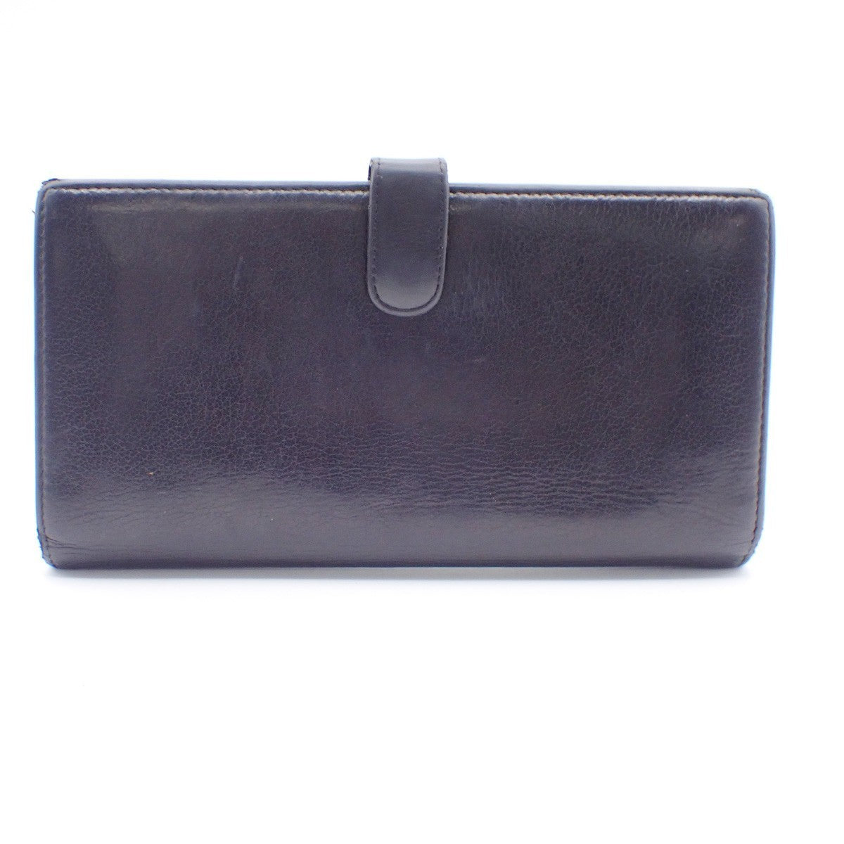 CHANEL CC Logo Camellia Long Bifold Wallet Purse Leather Black SHW 09KC573