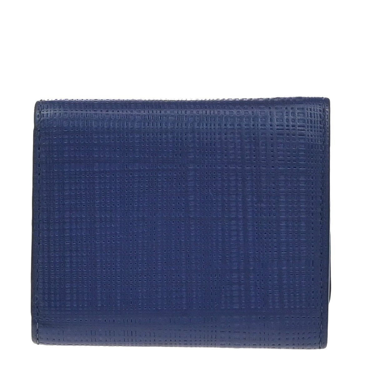 LOEWE Logo Trifold Compact Wallet Leather Navy Blue Made In Spain 68KP026
