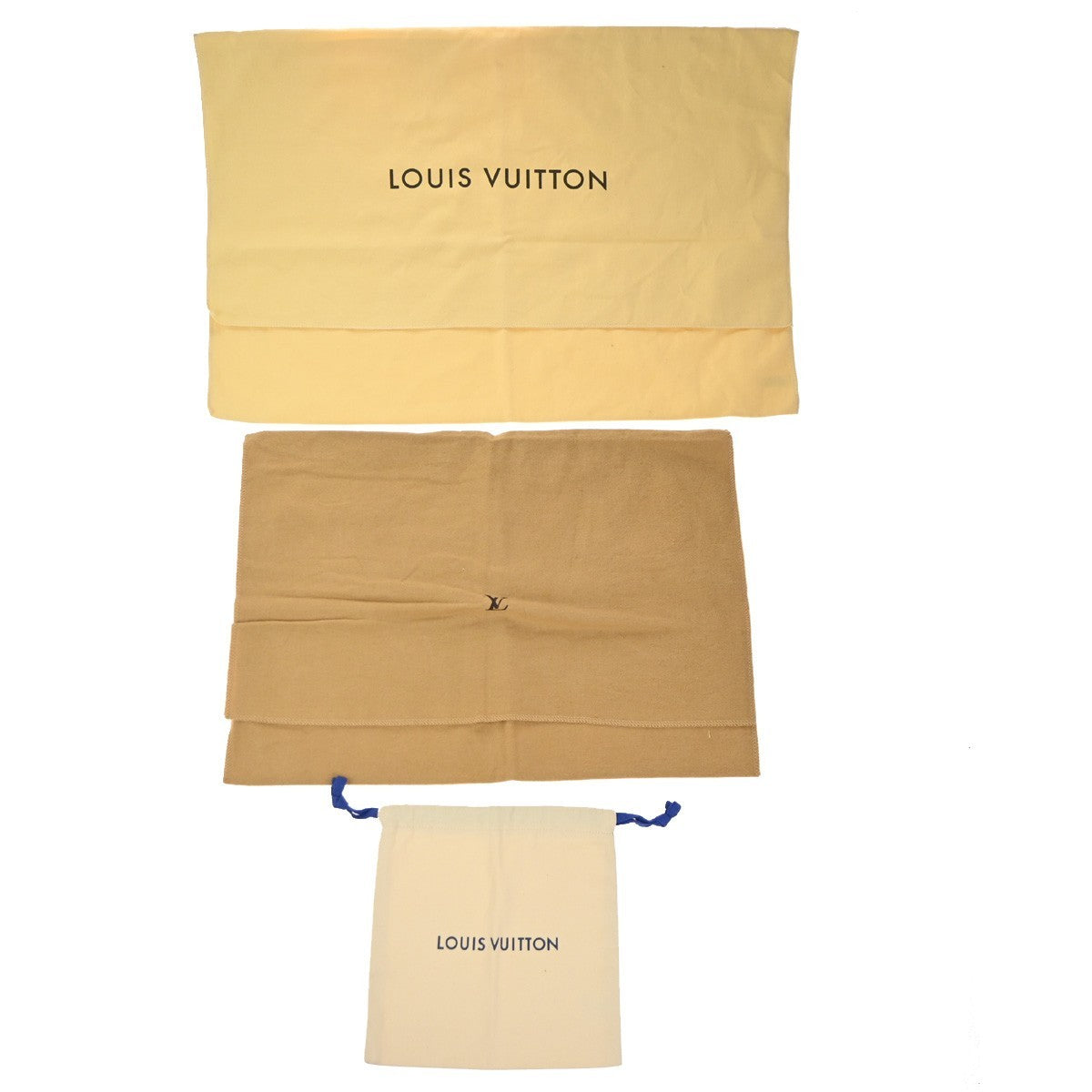 LOUIS VUITTON Logo 10 Set Dust Bag Drawstring Canvas Cotton Beige Brown 09KP567