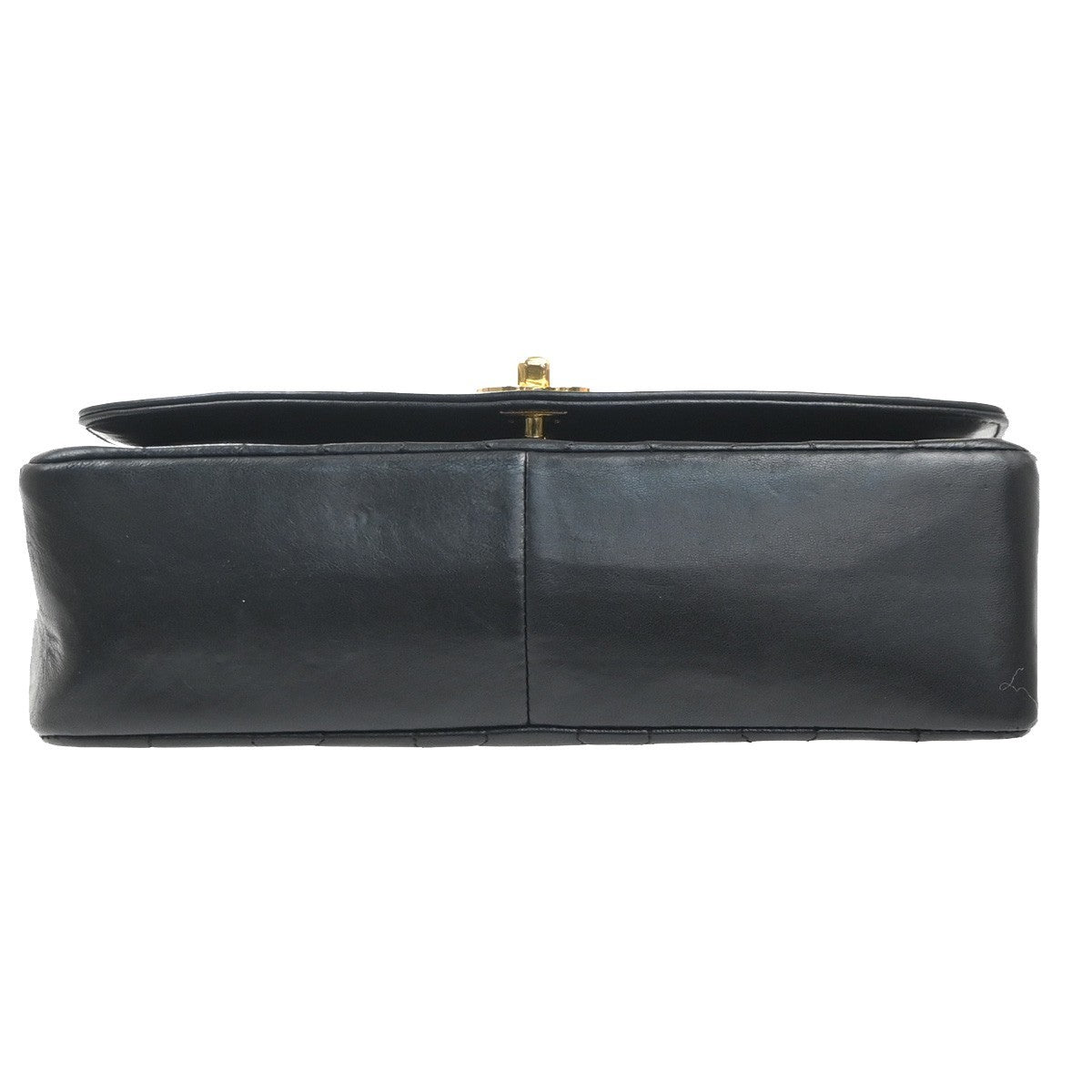 CHANEL CC Diana 25 Matelasse Chain Shoulder Bag Leather Black Vintage 359RL947