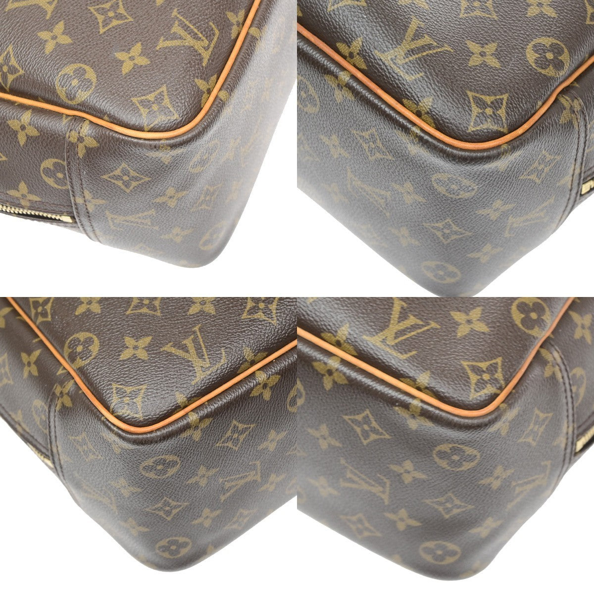LOUIS VUITTON LV Logo Deauville Hand Bag Monogram Leather Brown M47270 80KD097