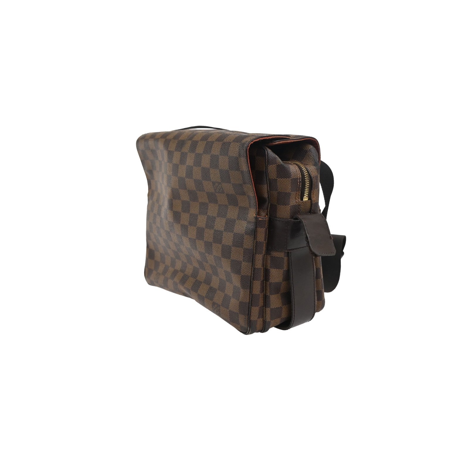 LOUIS VUITTON Naviglio Shoulder Bag Damier Ebene Leather Brown N45255 66CA753