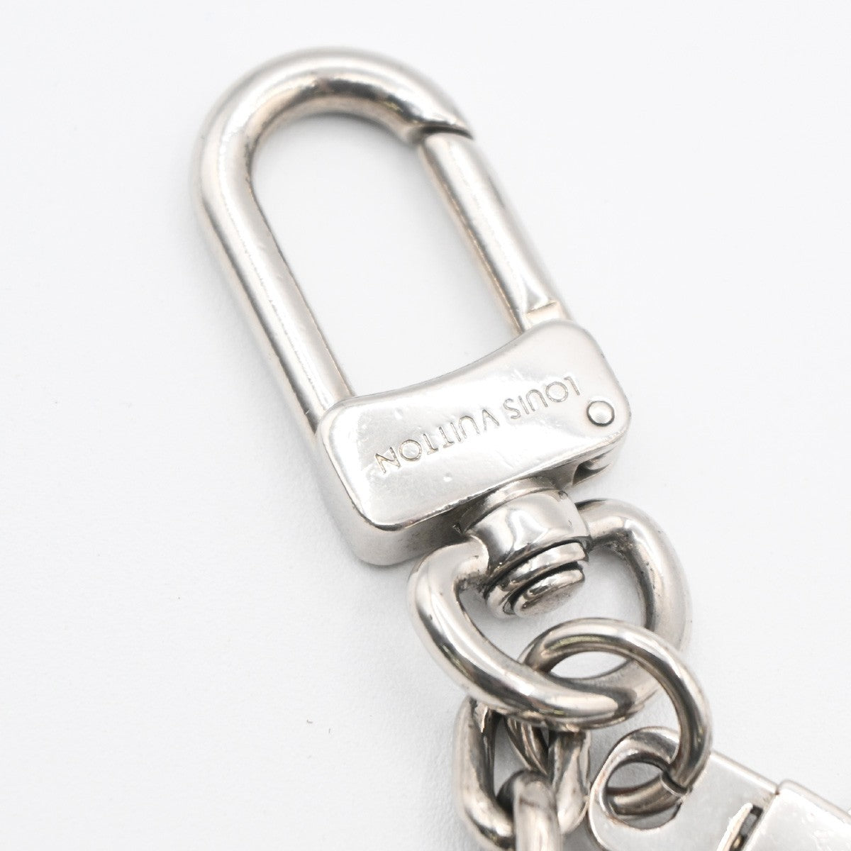 LOUIS VUITTON LV Porte Cles Initiales LV Charm Key Ring Silver M65071 67MA374