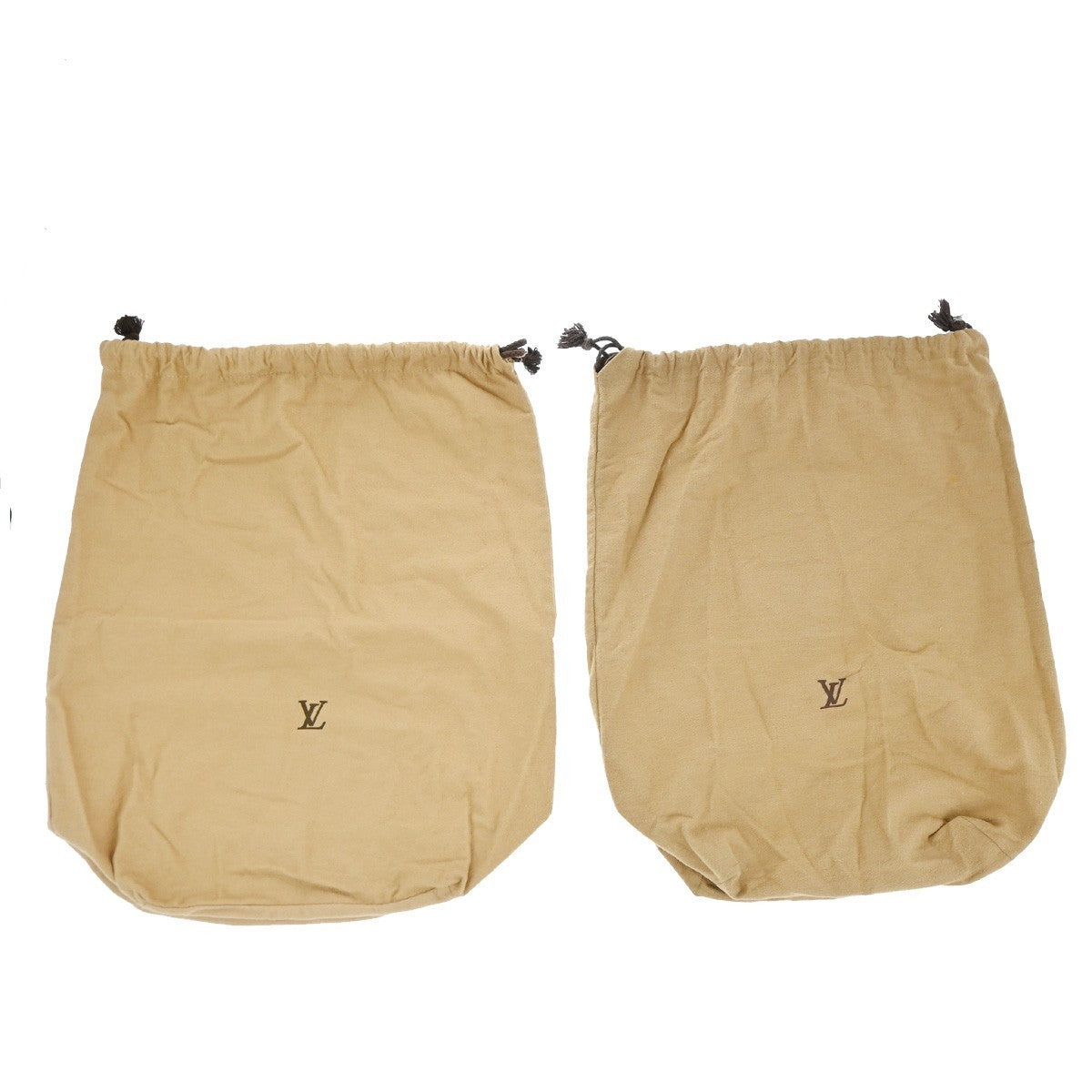 LOUIS VUITTON Logo 20 Set Drawstring Dust Bag Canvas Cotton Beige Brown 63EG384