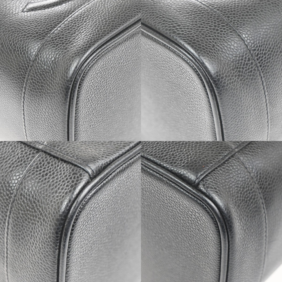 CHANEL CC Logo Vanity Hand Bag Grained Calfskin Leather Black GHW France 53CA769