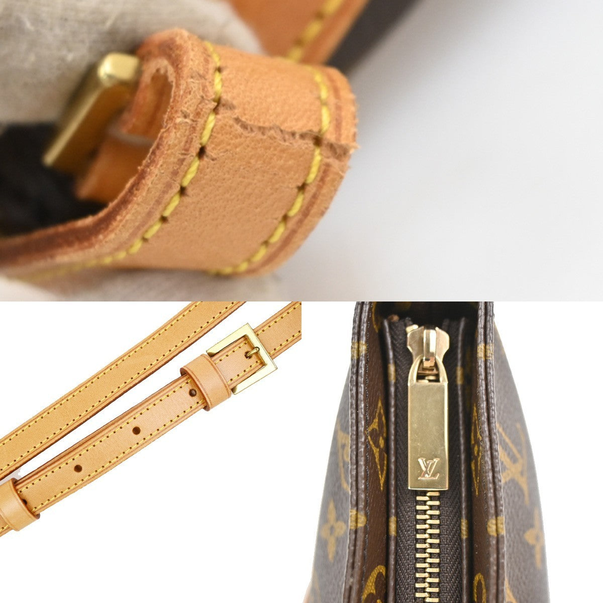 LOUIS VUITTON Logo Trotteur Shoulder Bag Monogram Leather Brown M51240 12PA122