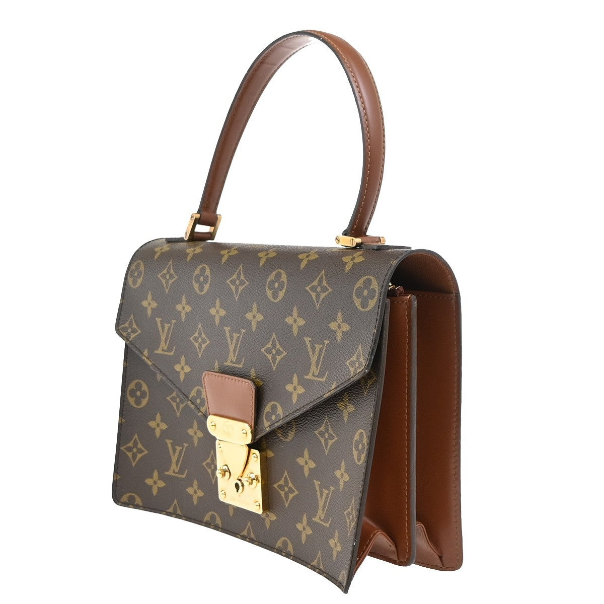 LOUIS VUITTON Concorde Hand Bag Monogram Leather Brown France M51190 98KC745