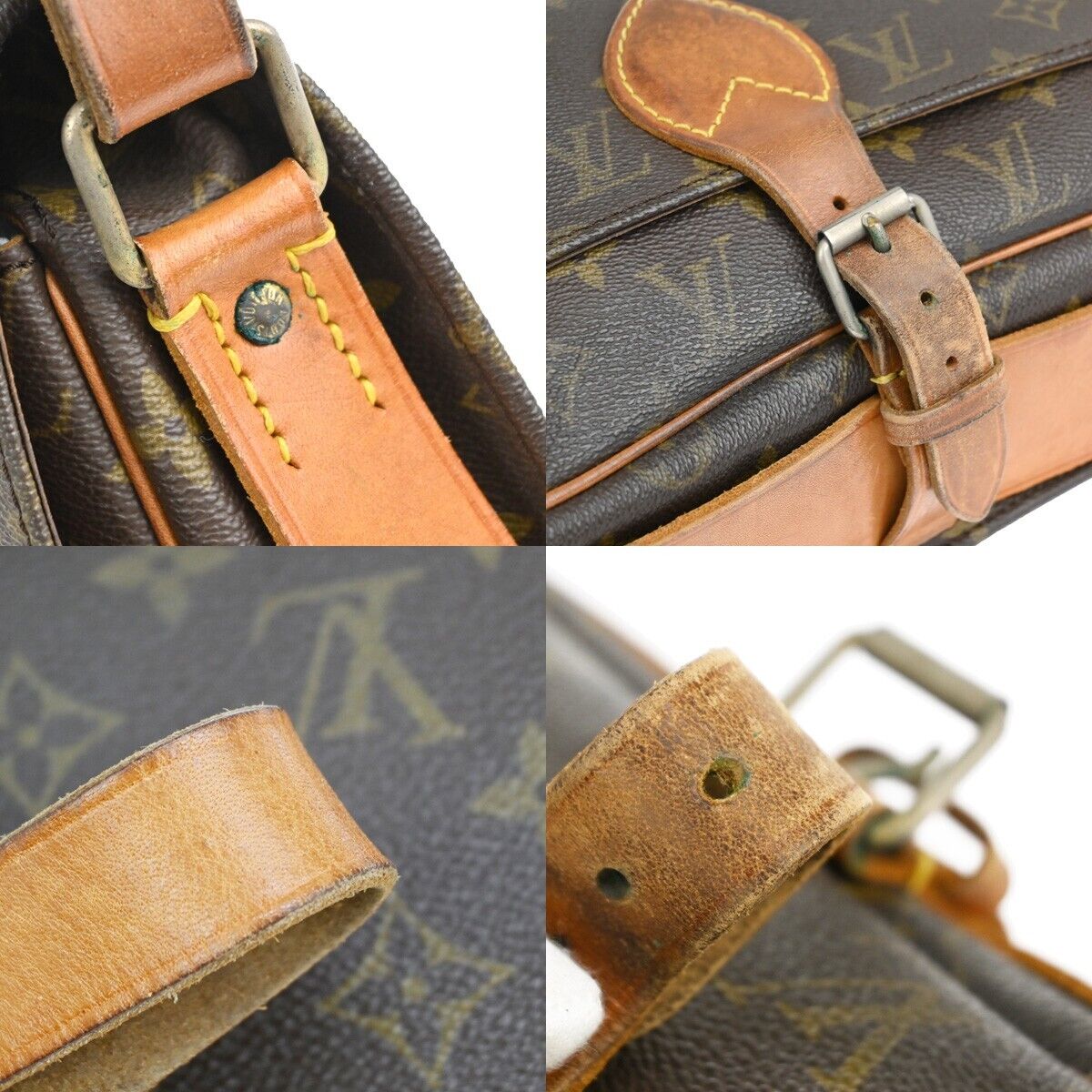 LOUIS VUITTON Cartouchiere GM Shoulder Bag Monogram Leather Brown M51252 64EA441