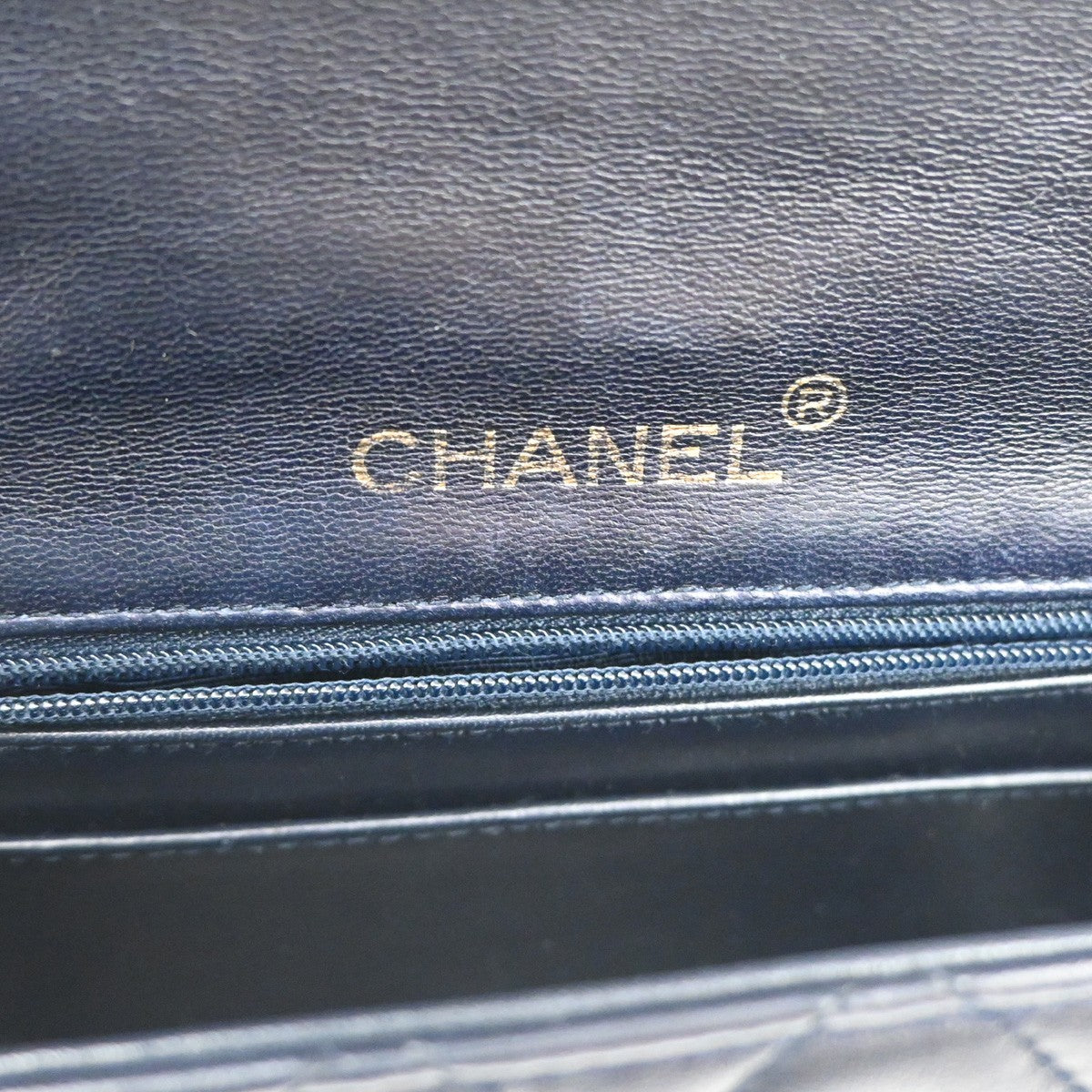 CHANEL CC Logo Mini Matelasse Chain Shoulder Bag Leather Blue GHW 373RL397