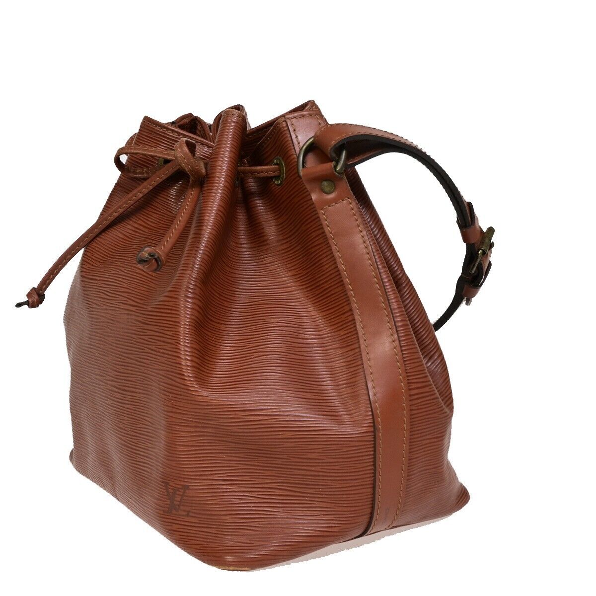 LOUIS VUITTON Petit Noe Drawstring Shoulder Bag Epi Leather Brown M44103 32EB758