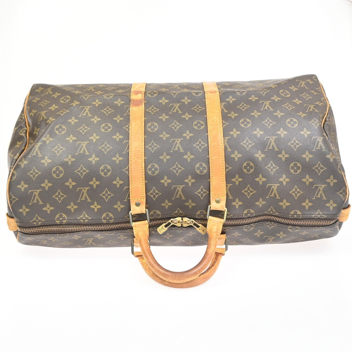 LOUIS VUITTON Keepall 55 Travel Hand Bag Monogram Leather Brown M41424 76CA817