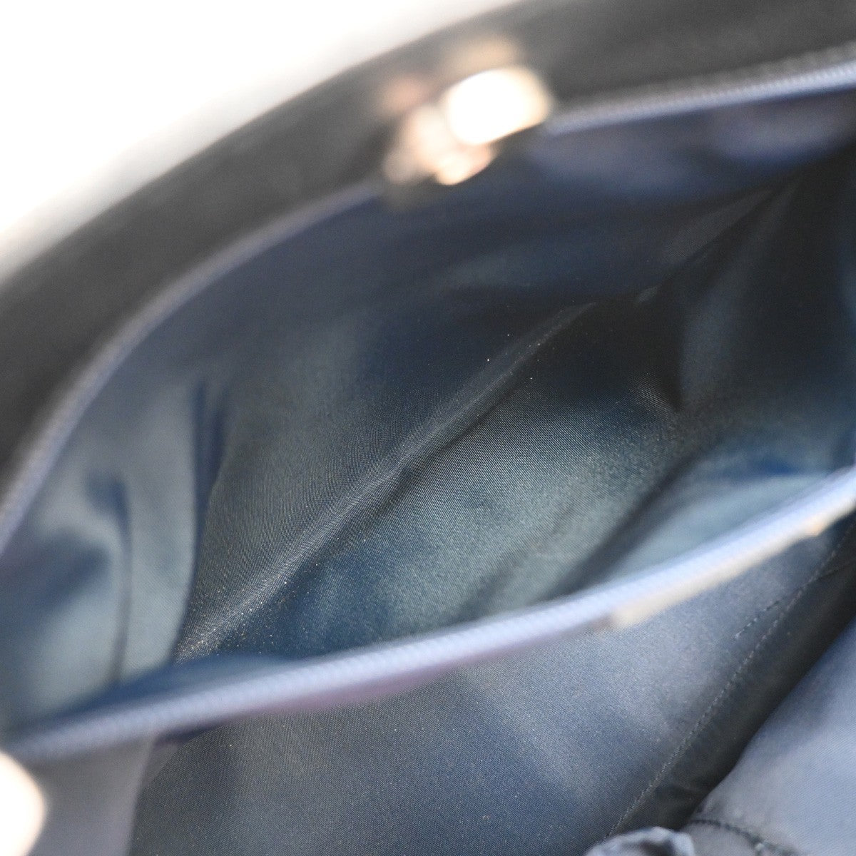 CHRISTIAN DIOR CD Logo Flight Line Trotter Hand Bag Denim Leather Blue 27YJ001