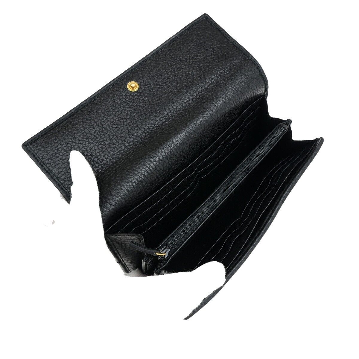 GUCCI GG Logo Bifold Long Wallet Leather Black Made in Italy 65EC001