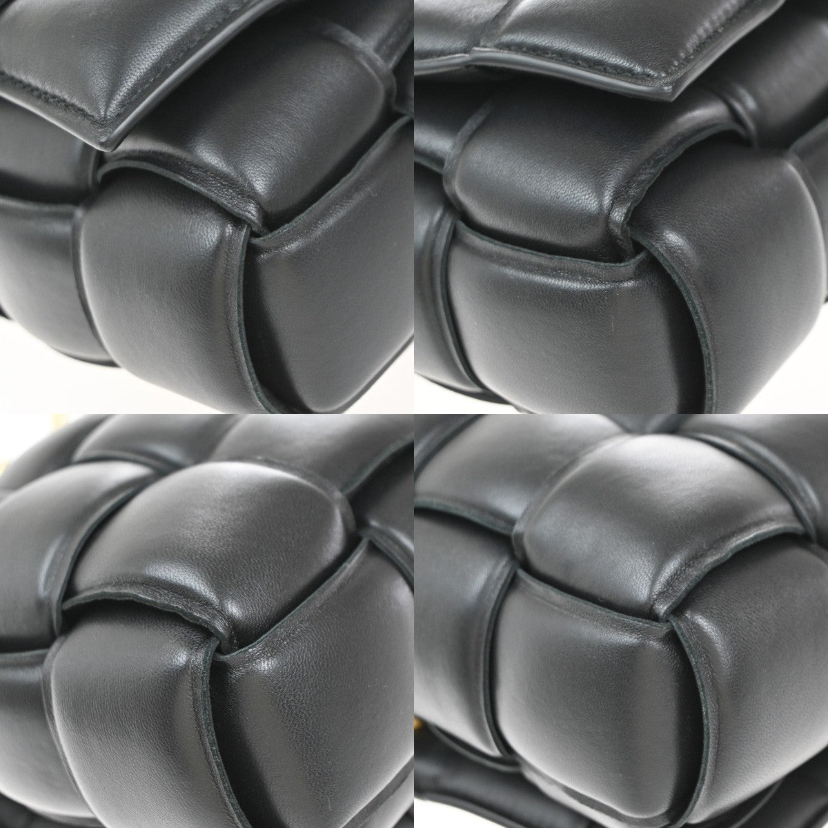 BOTTEGA VENETA Intrecciato Cassette 2Way Shoulder Bag Leather Black 684RP092