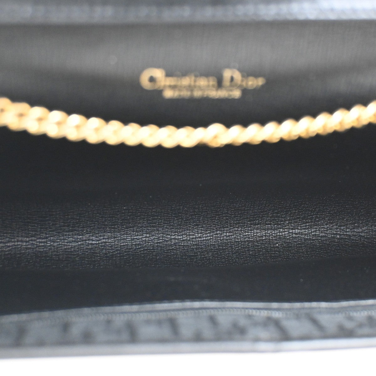 CHRISTIAN DIOR Logo Trotter Chain Shoulder Hand Bag Canvas Leather BK 61KC887
