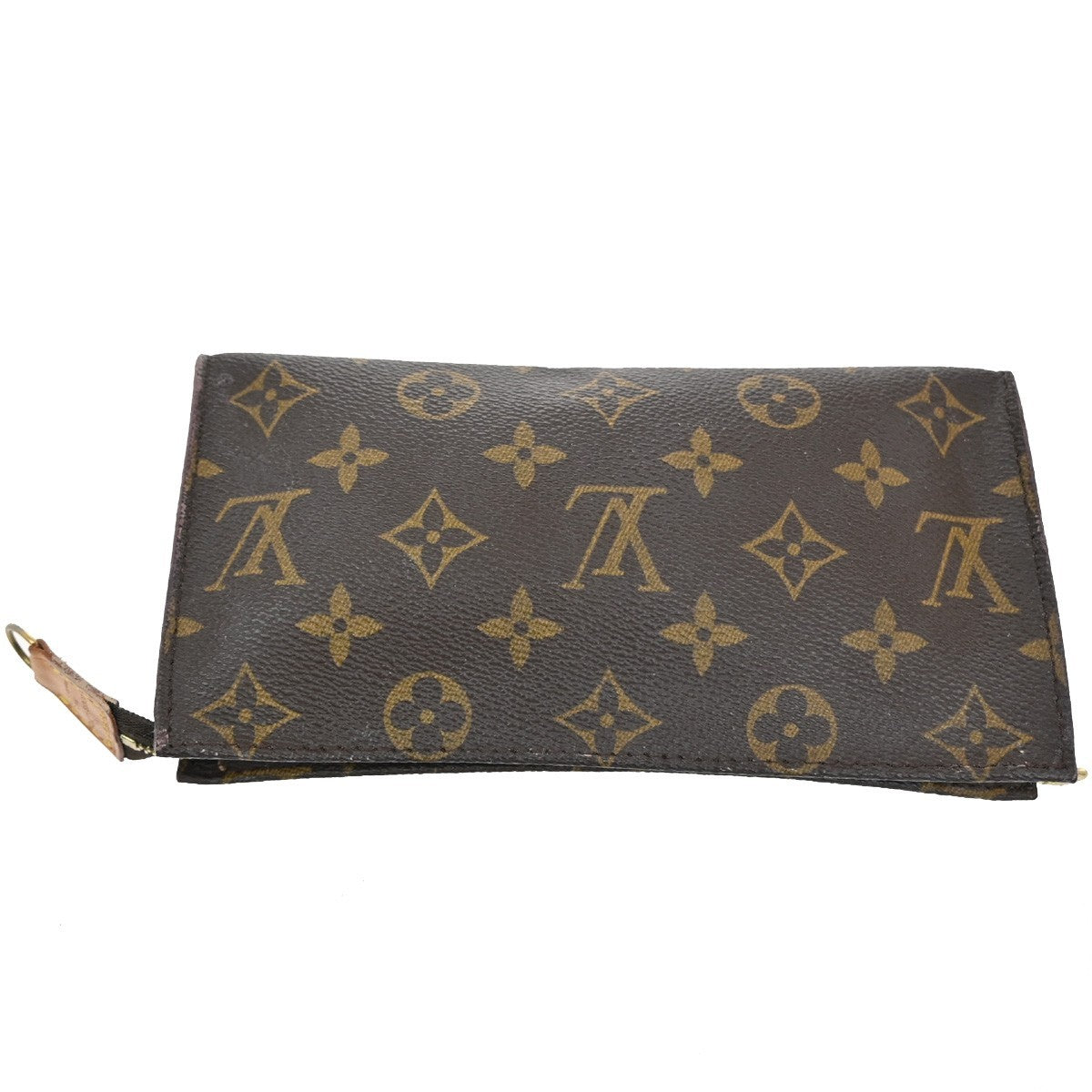 LOUIS VUITTON Logo BUCKET GM Pouch Bag Monogram Leather Brown U.S.A 05TA152