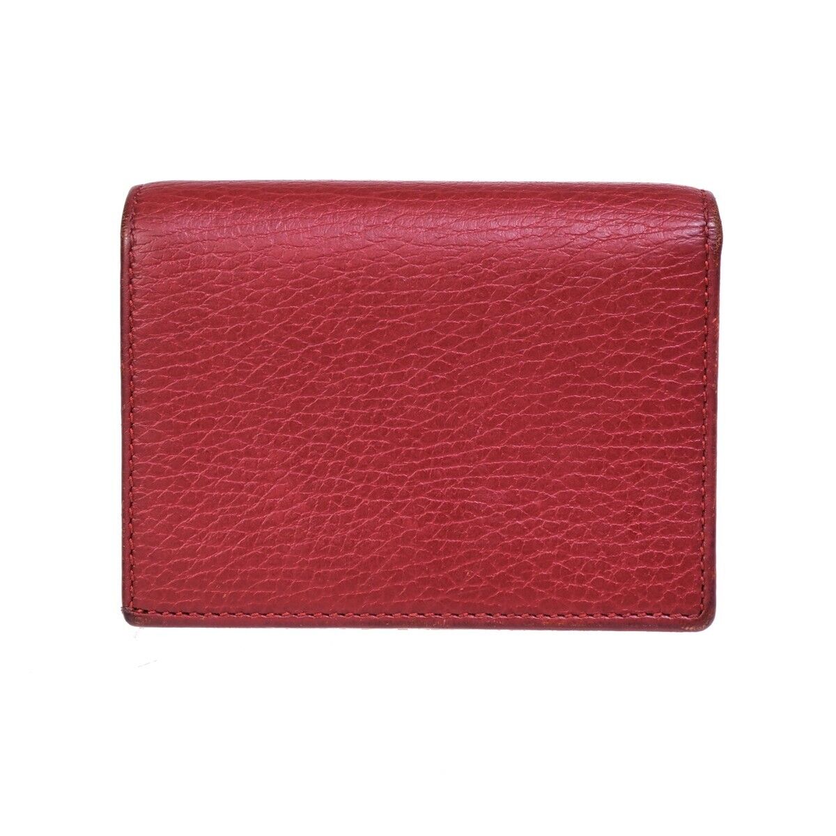 GUCCI Marmot GG Logos Bifold Wallet Purse Leather Red GHW Made In Italy 61HC101