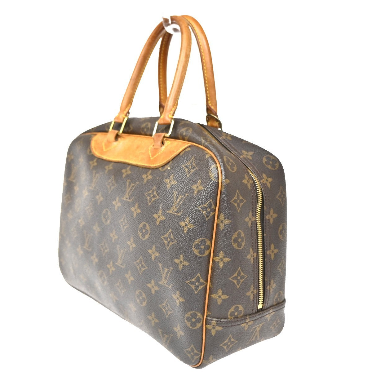 LOUIS VUITTON LV Logo Deauville Hand Bag Monogram Leather Brown M47270 33ZA071