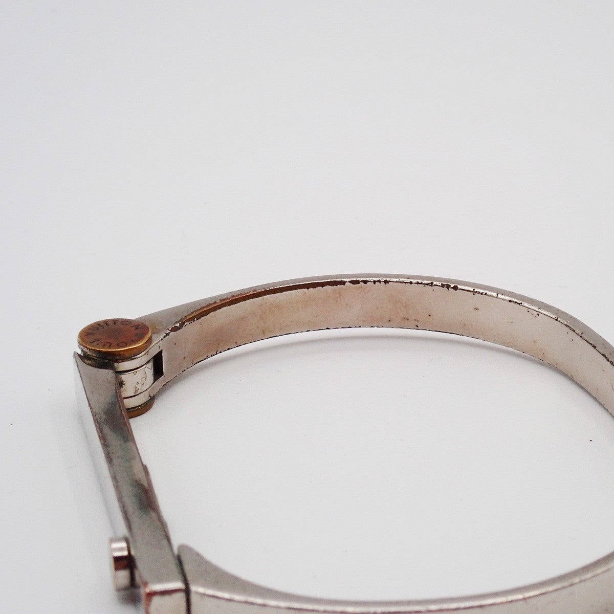 LOUIS VUITTON Nanogram Cuff Bracelet Metal Silver Italy SHW M68087 07ZA296