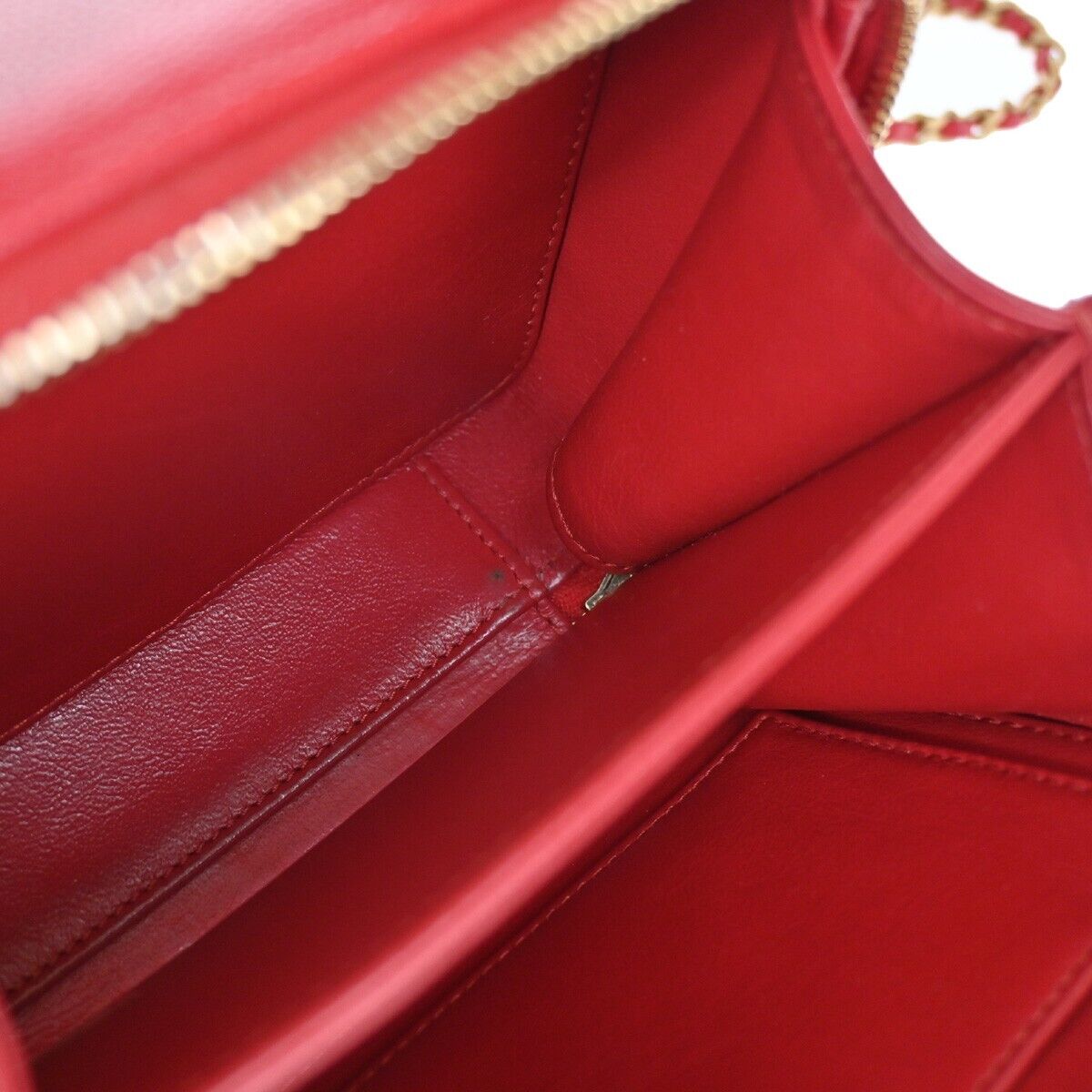 CHANEL CC Mini Matelasse 2Way Chain Shoulder Bag Caviar Leather Red GHW 765RH755